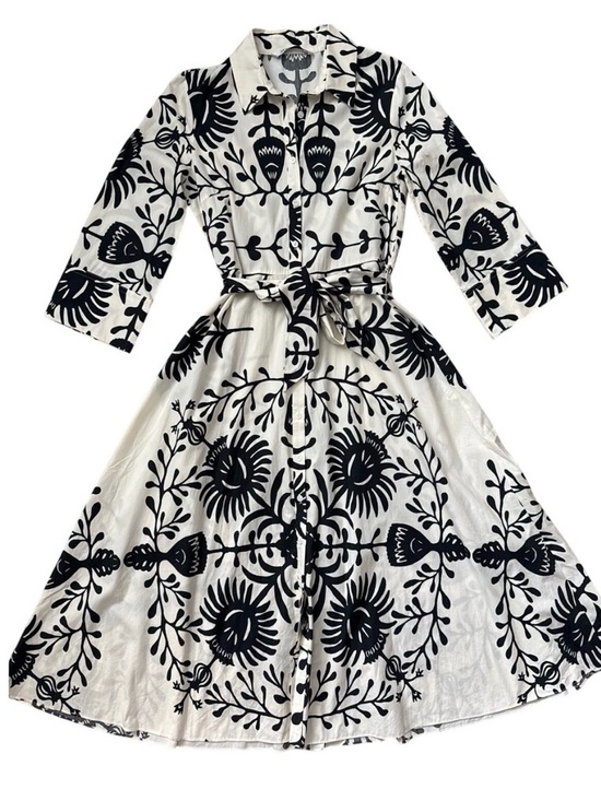 Zara Dresses & Skirts - ZARA Black and White Floral Shirt Dress